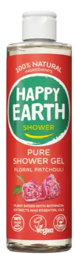 De Online Drogist Happy Earth Pure Shower Gel Floral Patchouli aanbieding