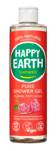 De Online Drogist Happy Earth Pure Shower Gel Floral Patchouli aanbieding