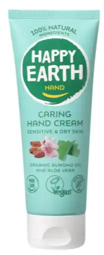 De Online Drogist Happy Earth Pure Caring Handcream aanbieding