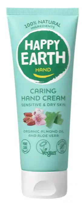 De Online Drogist Happy Earth Pure Caring Handcream aanbieding