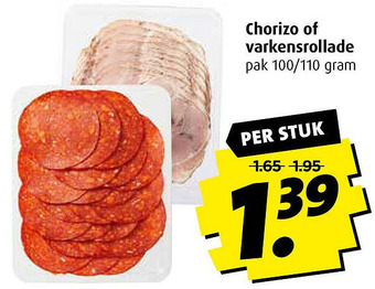 Boni Chorizo of varkensrollade aanbieding