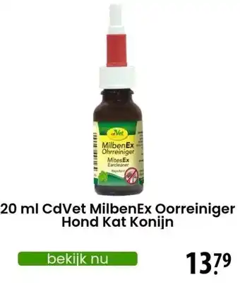 Zooplus 20 ml CdVet MilbenEx Oorreiniger Hond Kat Konijn aanbieding