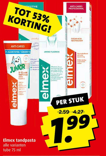 Boni Elmex tandpasta aanbieding