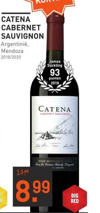 Gall & Gall Catena Cabernet Sauvignon Argentinië, Mendoza 2019-2020 aanbieding