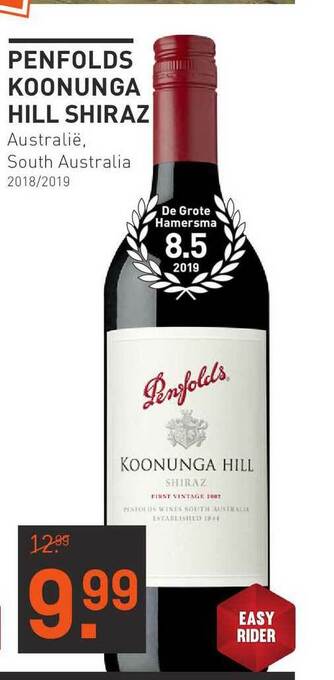 Gall & Gall Penfolds Koonunga Hill Shiraz Australië, South Australia 2018-2019 aanbieding