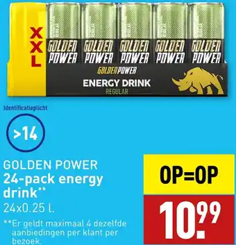 ALDI GOLDEN POWER 24-pack energy drink 24 x 0.25L aanbieding