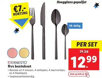 Lidl Ernesto rvs bestekset per set aanbieding