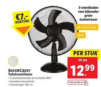 Lidl Silvercrest tafelentilator per stuk aanbieding