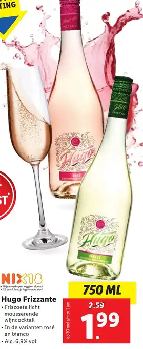 Lidl Hugo frizzante 750 ml aanbieding