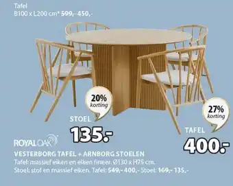 Jysk VESTERBORG TAFEL + ARNBORG STOELEN aanbieding