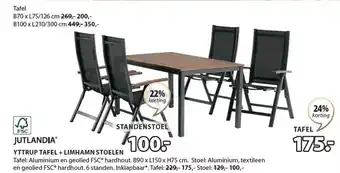 Jysk YTTRUP TAFEL + LIMHAMN STOELEN aanbieding