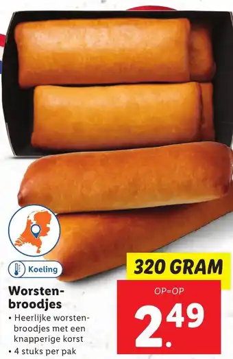 Lidl Worstenbroodjes 320g aanbieding