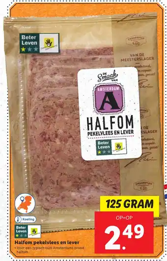 Lidl Halfom pekelvlees en lever 125g aanbieding