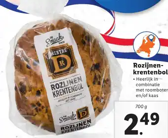 Lidl Rozijnen Krentenbol 700g aanbieding