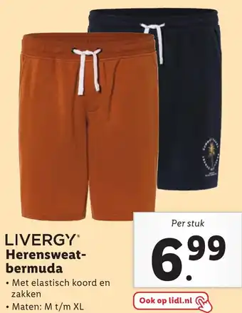 Lidl LIVERGY Heren Sweat bermuda aanbieding