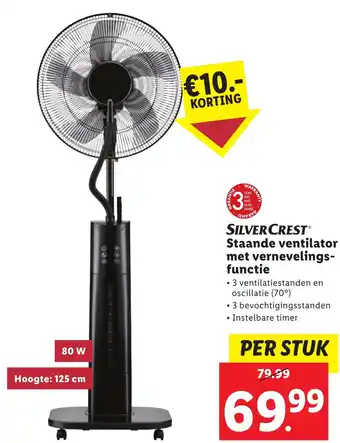 Lidl SILVERCREST Staande ventilator met vernevelingsfunctie aanbieding