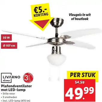 Lidl LIVARNO home Plafondventilator met LED-lamp aanbieding