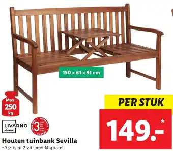 Lidl LIVARNO home Houten tuinbank Sevilla aanbieding