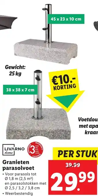 Lidl LIVARNO home Granieten parasolvoet aanbieding