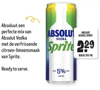 Jumbo ABSOLUT VODKA SPRITE 250ml aanbieding