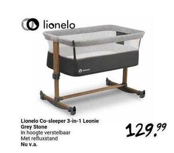 Van Asten BabySuperstore Lionelo Co-Sleeper 3-In-1 Leonie Grey Stone aanbieding