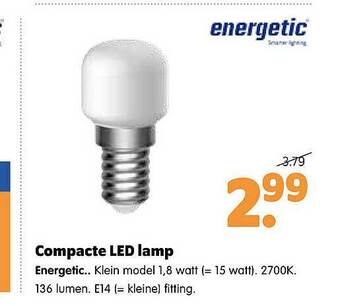 Plentyparts Compacte LED Lamp Energetic aanbieding