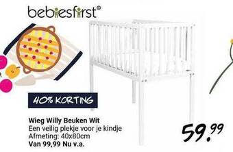 Van Asten BabySuperstore Wieg Willy Beuken Wit aanbieding