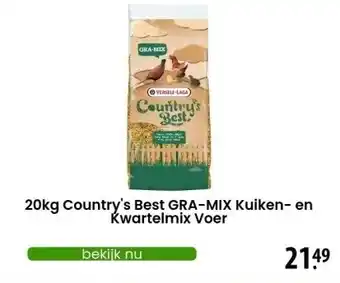 Zooplus 20kg Country's Best GRA-MIX Kuiken- en Kwartelmix Voer aanbieding