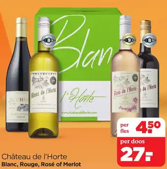 PLUS Château de l'Horte Blanc, Rouge, Rosé of Merlot aanbieding