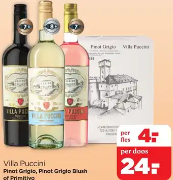 PLUS Villa Puccini Pinot Grigio, Pinot Grigio Blush of Primitivo aanbieding