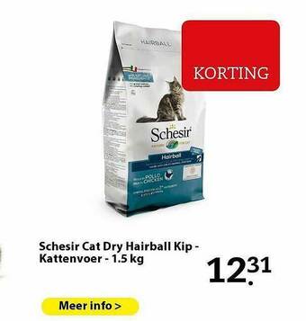 Pets Place Schesir Cat Dry Hairball Kip - Kattenvoer - 1.5 Kg aanbieding