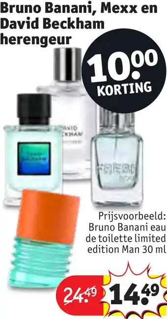 Kruidvat Bruno Banani, Mexx en David Beckham herengeur aanbieding