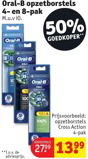 Kruidvat Oral-B opzetborstels 4- en 8-pak aanbieding