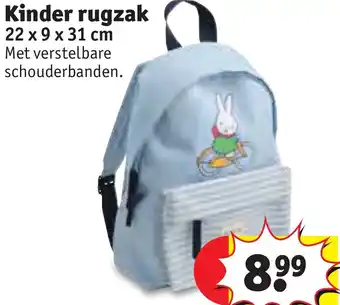 Kruidvat Kinder rugzak 22 x 9 x 31 cm aanbieding