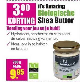 Gezond & Wel It's Amazing Biologische Shea Butter 3.⁰⁰ Korting aanbieding