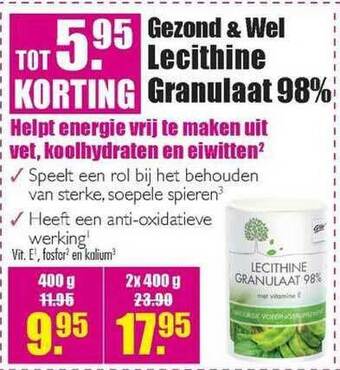 Gezond & Wel Gezond & Wel Lecithine Granulaat 98% Tot 5.⁹⁵ Korting aanbieding