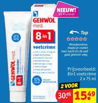 Kruidvat GEHWOL 8in1 voetcrème 2 x 75 ml aanbieding