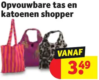 Kruidvat Opvouwbare tas en katoenen shopper aanbieding