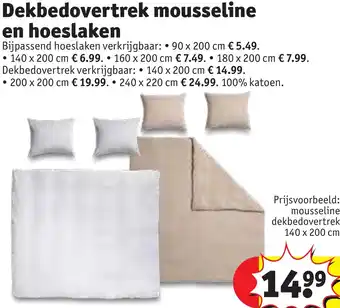 Kruidvat Dekbedovertrek mousseline en hoeslaken aanbieding