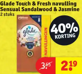 Kruidvat Glade Touch & Fresh navulling Sensual Sandalwood & Jasmine aanbieding