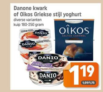 Dagwinkel Danone Kwark Of Oikos Griekse Stijl Yoghurt aanbieding