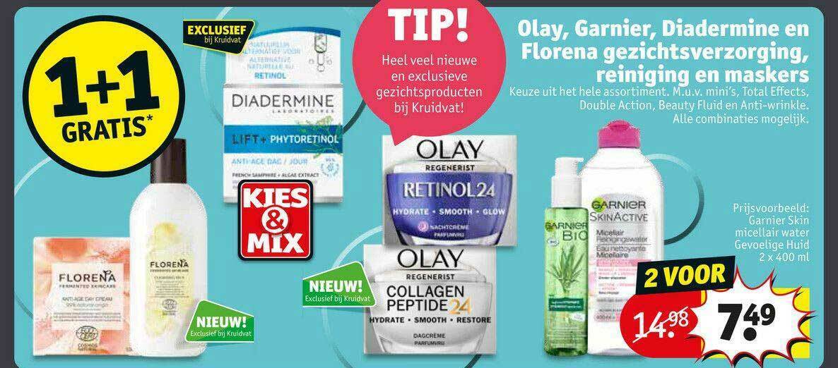 Olay, Garnier, Diadermine En Florena Reining En