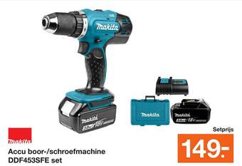 BOUWMAAT Makita Accu Boor--Schroefmachine DDF453SFE Set aanbieding