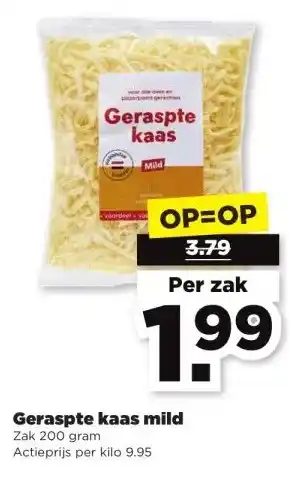 PLUS Geraspte kaas mild aanbieding