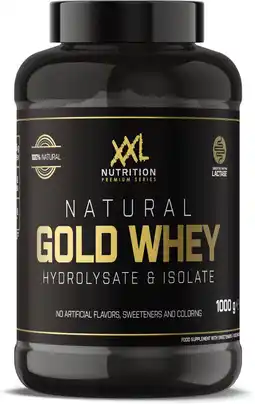 Bol.com XXL Nutrition - Natural Gold Whey - Whey Hydrolisaat & Isolaat Proteïne - Eiwitpoeder Shake - 100% Natuurlijk - Banaan - 1000 aanbieding