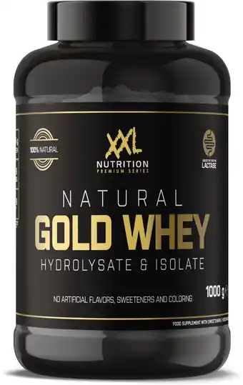 Bol.com XXL Nutrition - Natural Gold Whey - Whey Hydrolisaat & Isolaat Proteïne - Eiwitpoeder Shake - 100% Natuurlijk - Banaan - 1000 aanbieding