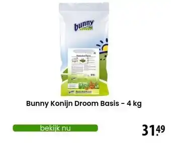 Zooplus Bunny Konijn Droom Basis - 4 kg aanbieding