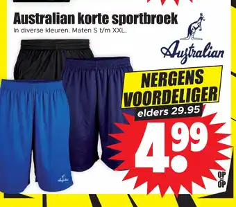 Dirk Australian korte sportbroek aanbieding