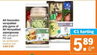 Albert Heijn Gesneden verspakket pita gyros of verspakket aspergesoep aanbieding