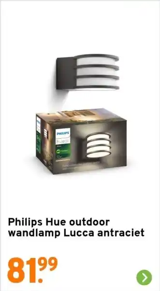 GAMMA Philips Hue outdoor wandlamp Lucca antraciet aanbieding